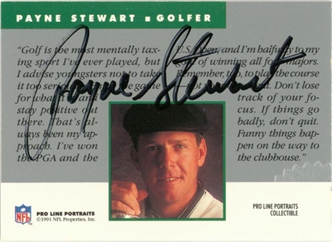 1991 "Pro Line Portraits" Payne Stewart Signed Card